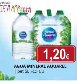 Supermercados MAS AQUAREL Agua mineral oferta