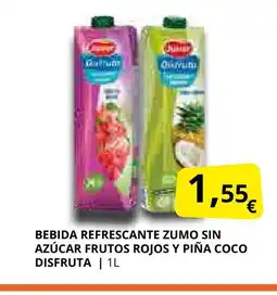 Supermercados MAS DISFRUTA Bebida refrescante zumo sin azúcar frutos rojos y piña coco oferta