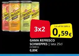 Supermercados MAS SCHWEPPES Gama refresco oferta