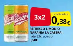Supermercados MAS LA CASERA Refresco limón o naranja oferta