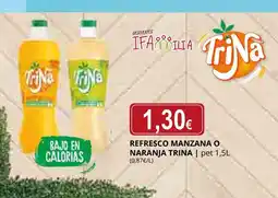 Supermercados MAS TRINA Refresco manzana o naranja oferta