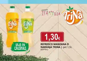 Supermercados MAS TRINA Refresco manzana o naranja oferta