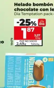 Dia Dia temptation - helado bombón de chocolate con leche oferta