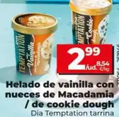 Dia Dia temptation - helado de vainilla con nueces de macadamia / de cookie dough oferta