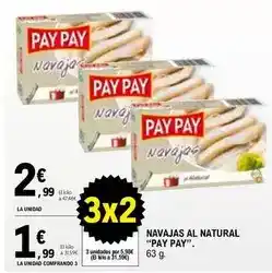E.Leclerc Pay pay - navajas al natural oferta