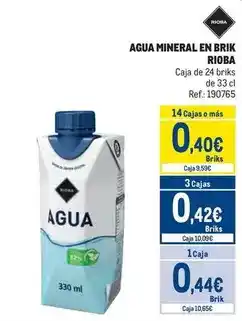 Makro Rioba - agua mineral en brik oferta