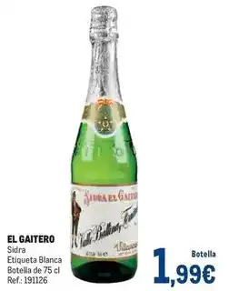 Makro El gaitero - sidra etiqueta blanca botella oferta