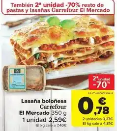 Carrefour Market Carrefour - lasaña boloñesa oferta