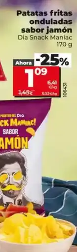 Dia Dia snack maniac - patatas fritas onduladas sabor jamón oferta