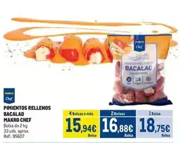 Makro Chef select - pimientos rellenos bacalao oferta