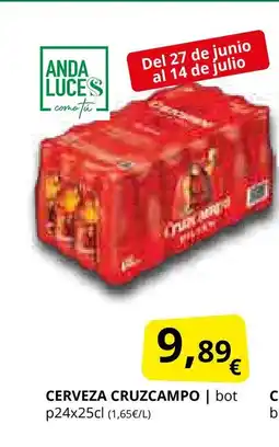 Supermercados MAS CRUZCAMPO Cerveza oferta