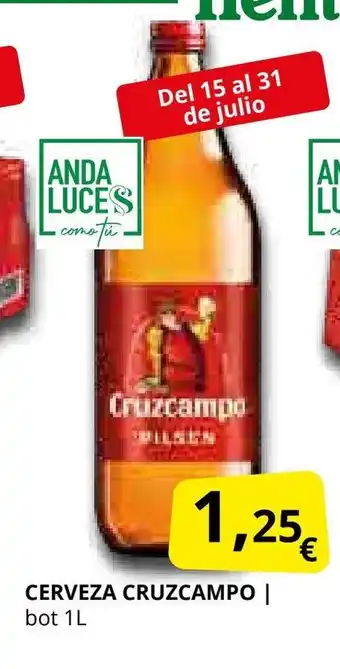 Supermercados MAS CRUZCAMPO Cerveza oferta