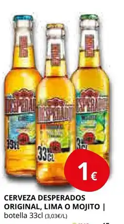 Supermercados MAS Cerveza desperados original, lima o mojito oferta