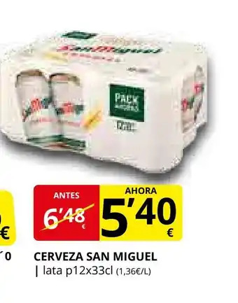 Supermercados MAS SAN MIGUEL Cerveza oferta