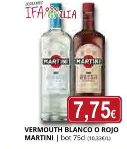 Supermercados MAS MARTINI Vermouth blanco o rojo oferta