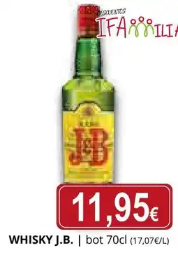 Supermercados MAS J.B whisky oferta