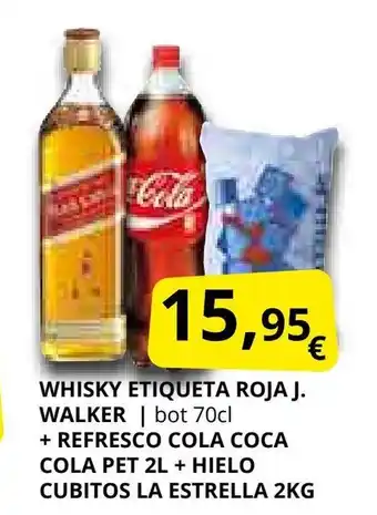 Supermercados MAS Whisky etiqueta roja j. walker oferta