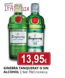 Supermercados MAS Ginebra tanqueray o sin alcohol oferta