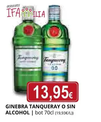 Supermercados MAS Ginebra tanqueray o sin alcohol oferta