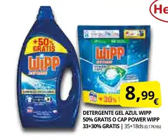 Supermercados MAS WIPP Detergente gel azul oferta