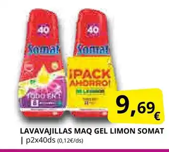 Supermercados MAS SOMAT Lavavajillas maq gel limon oferta