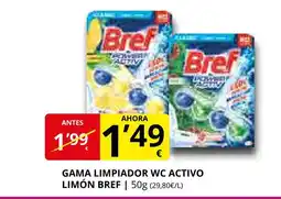 Supermercados MAS BREF Gama limpiador wc activo limón oferta