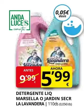 Supermercados MAS LA LAVANDERA Detergente liq marsella o jardin secr oferta
