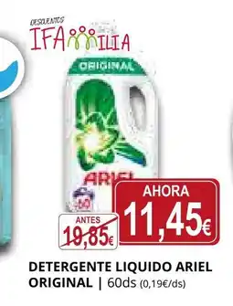 Supermercados MAS ARIEL Detergente liquido original oferta