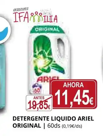 Supermercados MAS ARIEL Detergente liquido original oferta