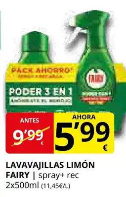 Supermercados MAS FAIRY Lavavajillas limón oferta