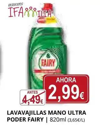 Supermercados MAS FAIRY Lavavajillas mano ultra poder oferta