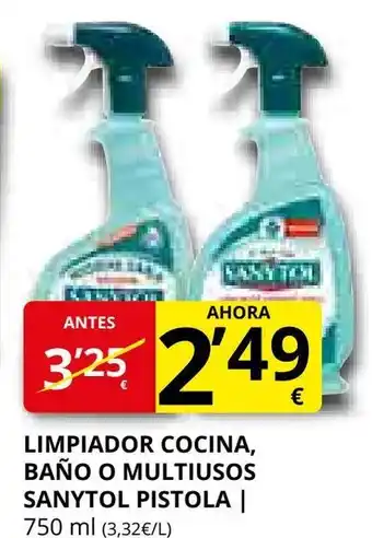 Supermercados MAS Limpiador cocina, baño o multiusos sanytol pistola oferta