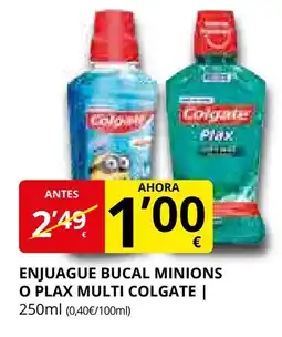 Supermercados MAS COLGATE Enjuage bucal minions o plax multi oferta