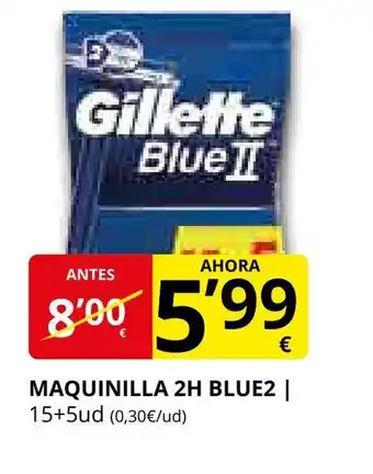 Supermercados MAS Maquinilla 2h blue2 oferta