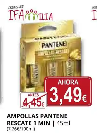 Supermercados MAS Ampollas pantene rescate 1 min oferta