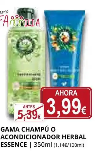 Supermercados MAS HERBAL ESSENCE Gama champú o acondicionador oferta