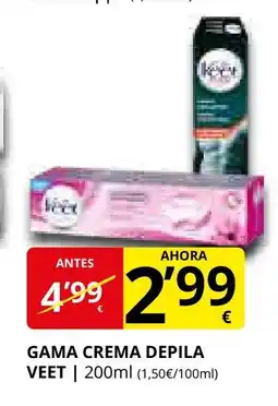 Supermercados MAS VEET Gama crema depila oferta