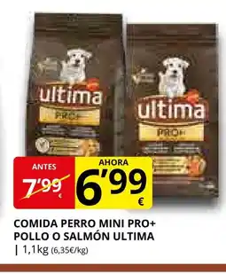 Supermercados MAS ULTIMA Comida perro mini pro+ pollo o salmón oferta