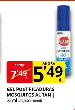 Supermercados MAS AUTAN Gel post picaduras mosquitos oferta