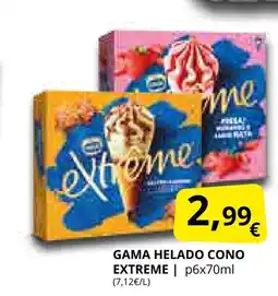 Supermercados MAS EXTREME Gama helado cono oferta