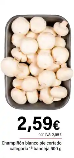 Cash Ifa Champiñón blanco pie cortado categoría 1a bandeja oferta
