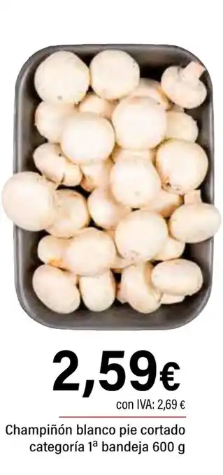 Cash Ifa Champiñón blanco pie cortado categoría 1a bandeja oferta
