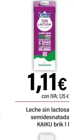 Cash Ifa KAIKU Leche sin lactosa semidesnatada oferta
