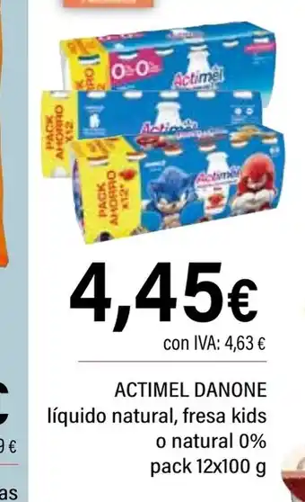 Cash Ifa ACTIMEL DANONE líquido natural, fresa kids oferta
