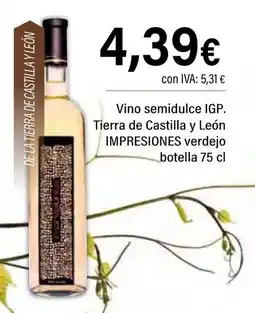 Cash Ifa IMPRESIONES Vino semidulce IGP. Tierra de Castilla y León oferta