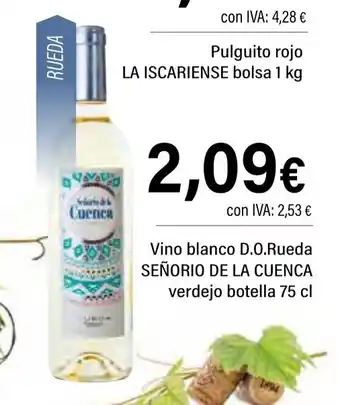 Cash Ifa SEÑORIO DE LA CUENCA Vino blanco D.O.Rueda oferta
