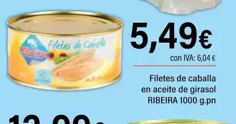 Cash Ifa RIBEIRA Filetes de caballa en aceite de girasol oferta