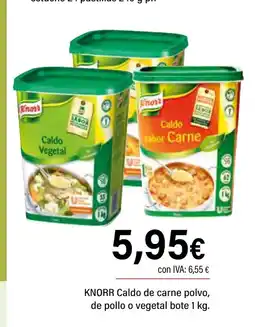 Cash Ifa KNORR Caldo de carne polvo, de pollo o vegetal bote oferta