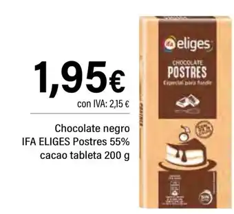 Cash Ifa IFA ELIGES Chocolate negro Postres 55% cacao tableta oferta