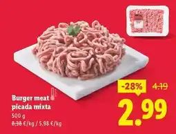 Lidl Mixta - burger meat picada oferta